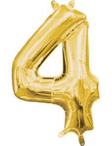 Számok Gold, Arany mini szám fólia lufi 4-es 40 cm