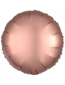 Szatén Silk Rose Copper kör fólia lufi 43 cm
