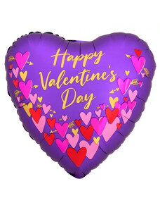 Szerelem Happy Valentine's Day fólia lufi 45 cm lila