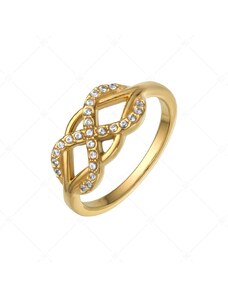 BALCANO - Infinity Gem / Végtelen szimbólumos gyűrű, cikróniával, 18K arany bevonattal