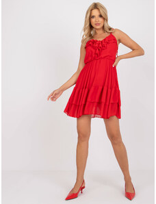 Fashionhunters OCH BELLA red minidress with ruffles