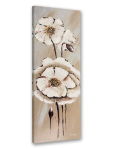 Gario Vászonkép Fehér festett virágok Méret: 30 x 90 cm