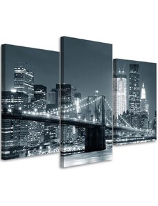 Gario Vászonkép New York éjszaka - 3 részes Méret: 60 x 40 cm