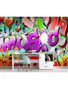 Gario Fotótapéta Színes graffiti - feliratozás Anyag: Vlies, Méret: 200 x 140 cm