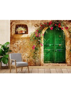 Gario Fotótapéta Zöld nagy ajtó Anyag: Vlies, Méret: 200 x 140 cm