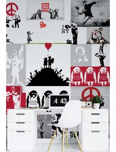 Gario Fotótapéta Banksy mualkotás Anyag: Vlies, Méret: 100 x 140 cm