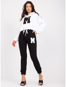 Fashionhunters Black and white hoodie set by Danielle