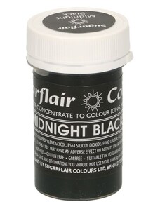 Sugarflair Colours Midnight Black zselés festék - fekete 25 g