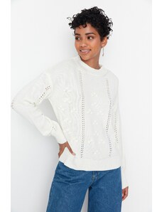 Trendyol pulóver - Ecru - Normál illeszkedés