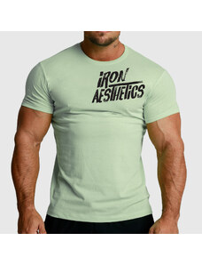 Férfi fitness póló Iron Aesthetics Splash, sage zöld