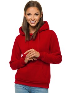 Ozonee Női pulóver Claro kapucnival sötét vörös VAL VEL