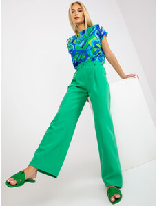 Fashionhunters Green wide trousers with pockets
