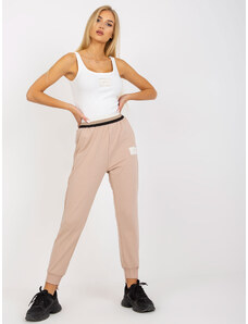 Fashionhunters OCH BELLA beige sweatpants with high waist