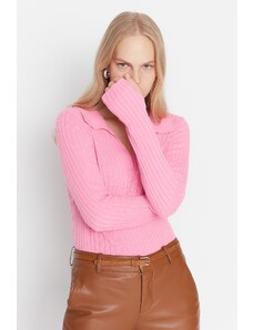 Trendyol rózsaszín pólónyakú kötöttáru pulóver