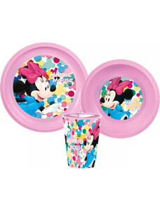 Disney Minnie műnyag étkészlet szett pohárral