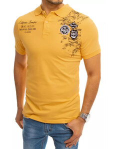 Dstreet férfi mintás galléros póló Nensi sárga PX0375