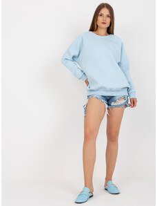 Fashionhunters Basic light blue cotton sweatshirt Lana