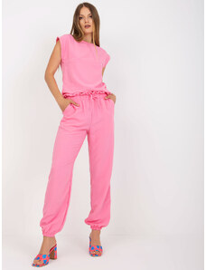 Fashionhunters Pink casual trouser set RUE PARIS