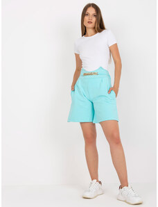 Fashionhunters Casual mint cotton shorts