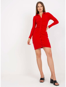 Fashionhunters Alap piros bordázott ruha gombokkal RUE PARIS