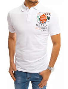 Dstreet férfi mintás galléros póló Faustina fehér PX0370