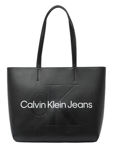 Calvin Klein Jeans Shopper táska fekete / fehér