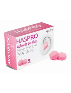 HASPRO 6P szilikon füldugó, rózsaszín