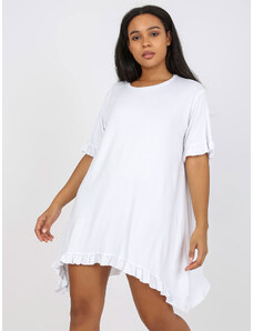 Fashionhunters White minidress made of viscose larger size