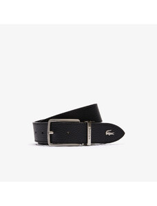 Lacoste Men's Engraved Buckle Grained Leather Belt