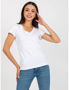 BASIC FEEL GOOD Fehér póló V- nyakkivágással B-012.38P-fehér