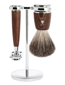 Mühle RYTMO MÜHLE Shaving set, pure badger, with safety razor, handle material made of steamed ash
