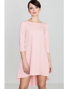 LENITIF Rózsaszín ruha aszimmetrikus szoknyarésszel K141