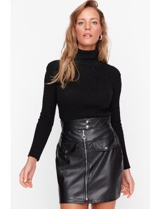 Női szoknya Trendyol Leather