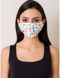 Fashionhunters White, reusable cotton mask with print