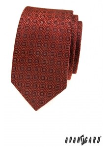 Avantgard Fahéjbarna vékony nyakkendő mintával