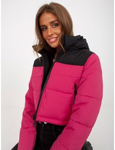 BASIC Fekete és rózsaszín steppelt kabát NM-KR-D2-3825.73P-black-red