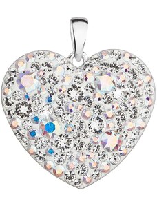 Ezüst szív medál kristályokkal Swarovski elements 34243.2 kristály ab