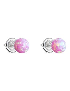 Swarovski elements Ezüst fülbevaló pips 11246.3 rózsaszínnel szintetikus opál