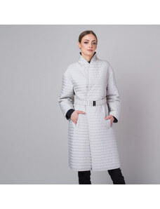 Willsoor Női steppelt kabát fehér színben, övvel 13758