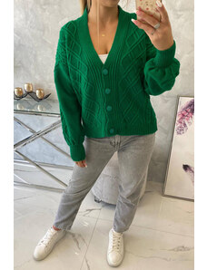 Kesi Button sweater with decorative green strings