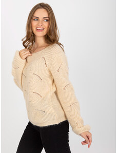 Fashionhunters Classic openwork openwork sweater with OCH BELLA wool