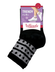 Bellinda TRENDY COTTON SOCKS - Women's socks with decorative trim - black