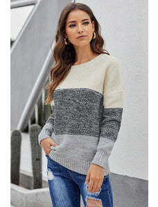 OMG Női pulóver Evendur szürke-bézs L
