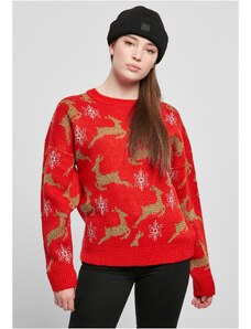 UC Ladies Women's Oversized Christmas Sweater Red/Gold