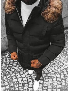 Férfi steppelt téli kabát fekete OZONEE JS/M50/392