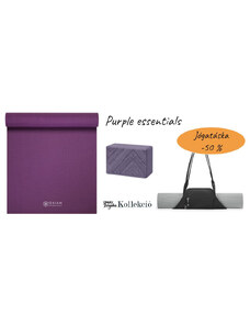 GAIAM Purple essentials - jógaszőnyeg + jógatáska + jógatégla