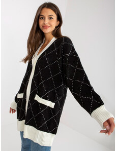 Fashionhunters Black loose cardigan with buttons RUE PARIS