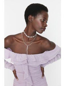 Trendyol Lilac Ruffle részletes estélyi ruha