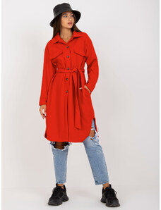 Fashionhunters Long red shirt with belt