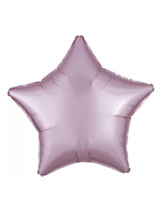 Szatén Silk Pastel Pink csillag fólia lufi 48cm